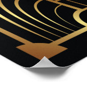 Art Deco jaren 20 Zwart en Goud Welkom Bord Poster (Hoek)