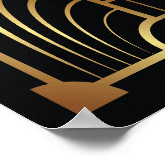 Art Deco jaren 20 Zwart en Goud Welkomstbord Poster (Hoek)