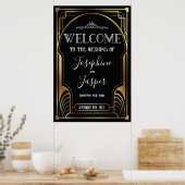 Art Deco jaren 20 Zwart en Gouden Welkomstbord Poster (Keuken)