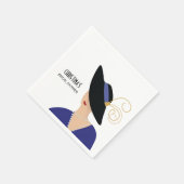 Art Deco jaren 30 vrouw met zwarte hoed Bruidsboek Servet (Hoek)