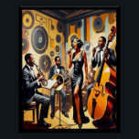 Art Deco Jazz Age Band en Singer Poster. Perfect Poster<br><div class="desc">Er waren veel Black Jazz bands in de jaren 1920 en dus heb ik een poster toegevoegd van een band en zangeres die dat tijdperk vertegenwoordigen. Dit poster is gemaakt met behulp van woord tot afbeelding AI. Ik ben blij met de manier waarop het is verlopen. Ik hoop dat je...</div>