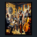 Art Deco Jazz Age Band en Singer Poster. Perfect Poster<br><div class="desc">Er waren veel Black Jazz bands in de jaren 1920 en dus heb ik een poster toegevoegd van een band en zangeres die dat tijdperk vertegenwoordigen. Dit poster is gemaakt met behulp van woord tot afbeelding AI. Ik ben blij met de manier waarop het is verlopen. Ik hoop dat je...</div>