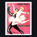 Art Deco Jazz Age Dance Couple Poster<br><div class="desc">Kunstdeco in de Golden Age van Jazz (1900-1928). Prachtige danspartners, Diane & Gaston in hun briljante pit en zwart, is een Art Deco-poster, geïllustreerd door Gesmar, een prachtig kunstwerk en memorabilia voor de kunstminnaar! Charles Gesmar, gewoon bekend als Gesmar, was een van de grootste ontwerpers van kostuums en posters tijdens...</div>