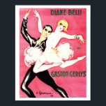 Art Deco Jazz Age Dance Couple Poster<br><div class="desc">Kunstdeco in de Golden Age van Jazz (1900-1928). Prachtige danspartners, Diane & Gaston in hun briljante pit en zwart, is een Art Deco-poster, geïllustreerd door Gesmar, een prachtig kunstwerk en memorabilia voor de kunstminnaar! Charles Gesmar, gewoon bekend als Gesmar, was een van de grootste ontwerpers van kostuums en posters tijdens...</div>