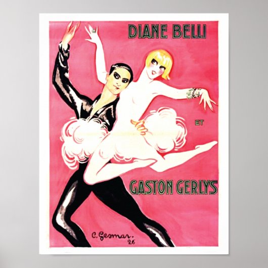 Art Deco Jazz Age Dance Couple Poster (Voorkant)