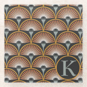 Art Deco Jazz Age Sunset Jukebox Glazen Onderzetter (Voorkant)