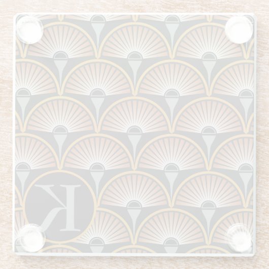 Art Deco Jazz Age Sunset Jukebox Glazen Onderzetter (Achterkant)