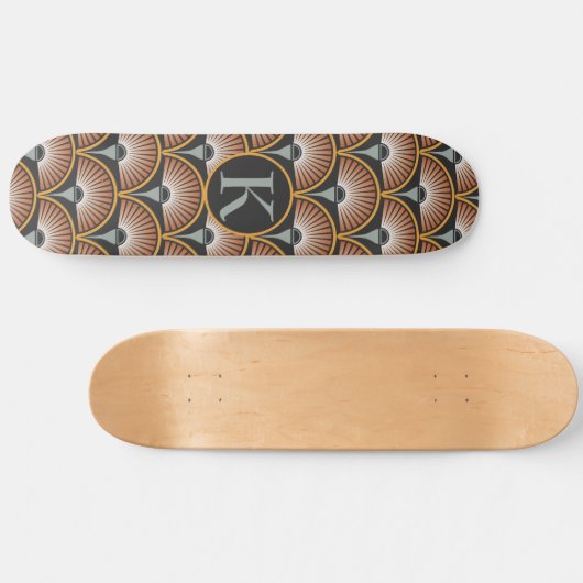Art Deco Jazz Age Sunset Jukebox Persoonlijk Skateboard (Horizontaal)