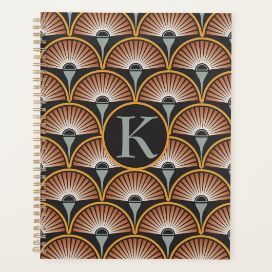 Art Deco Jazz Age Sunset Jukebox Planner (Voorkant)