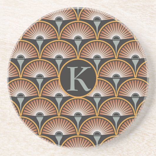 Art Deco Jazz Age Sunset Jukebox Zandsteen Onderzetter (Voorkant)