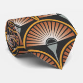 Art Deco Jazz Age Zonsondergang Jukebox Stropdas (Opgerold)