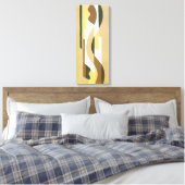 Art Deco Jazz Curve Patroonkleuren Canvas Afdruk (Insitu (Slaapkamer))