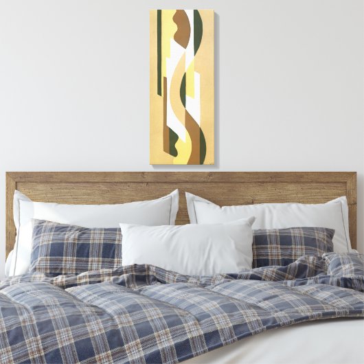  Art Deco Jazz Curve Patroonkleuren Canvas Afdruk (Insitu (Slaapkamer))
