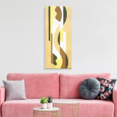 Art Deco Jazz Curve Patroonkleuren Canvas Afdruk (Insitu (Woonkamer))