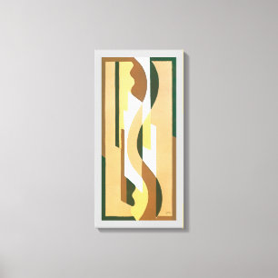 Art Deco Jazz Curve Patroonkleuren Canvas Afdruk