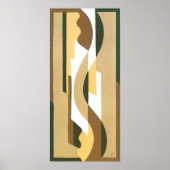  Art Deco Jazz Curve Patroonkleuren Poster (Voorkant)