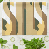  Art Deco Jazz Curve Patroonkleuren Theedoek (Gevouwen)