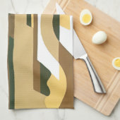  Art Deco Jazz Curve Patroonkleuren Theedoek (Quarter Fold)