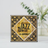 Art Deco Jazz Het is een uitnodiging voor het nieu (Staand voorkant)
