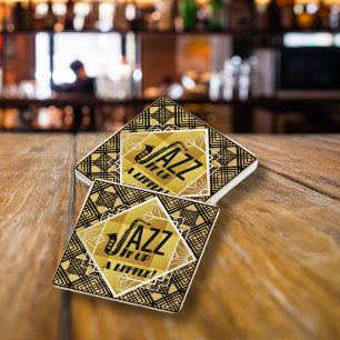 Art Deco Jazz It Up Hoorn Oudejaarsavond Feest Kartonnen Onderzetters