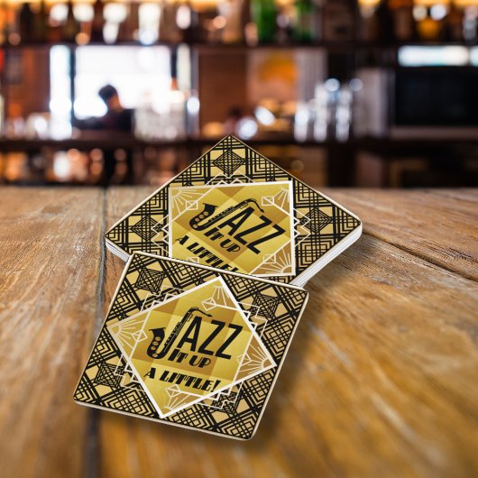 Art Deco Jazz It Up Hoorn Oudejaarsavond Feest Kartonnen Onderzetters