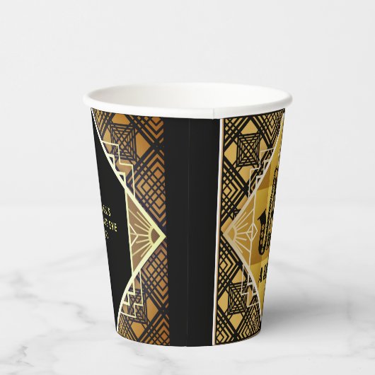 Art Deco Jazz It Up Hoorn Oudejaarsavond Feest Papieren Bekers (Rechts)