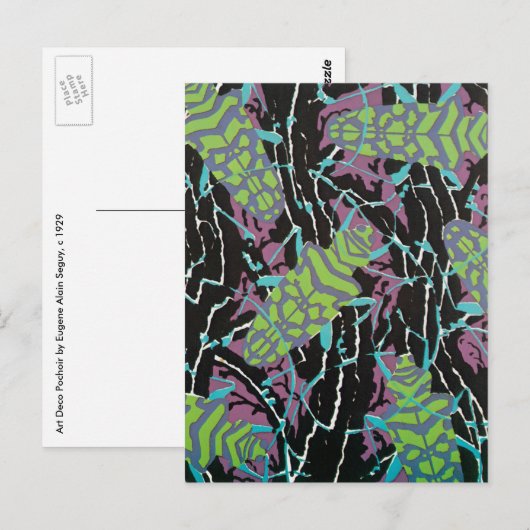  Art Deco Jazz Pochoir Beetles in de tuin Briefkaart (Voorkant / Achterkant)