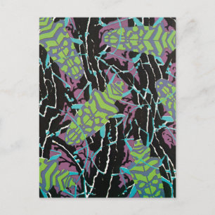 Art Deco Jazz Pochoir Beetles in de tuin Briefkaart