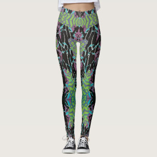  Art Deco Jazz Pochoir Beetles in de tuin Leggings
