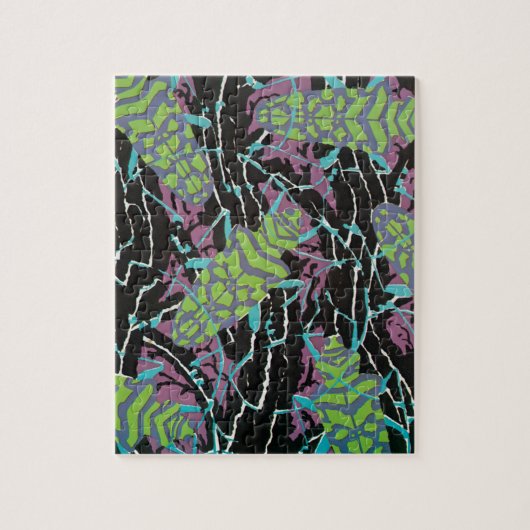 Art Deco Jazz Pochoir Beetles in de tuin Legpuzzel (Verticaal)