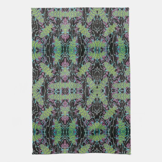  Art Deco Jazz Pochoir Beetles in de tuin Theedoek (Verticaal)