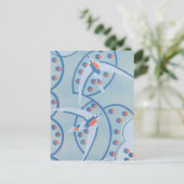 Art Deco Jazz Pochoir Birds Animal Pattern Briefkaart (Staand voorkant)