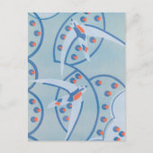 Art Deco Jazz Pochoir Birds Animal Pattern Briefkaart (Voorkant)
