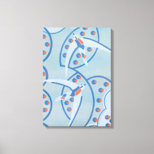 Art Deco Jazz Pochoir Birds Animal Pattern Canvas Afdruk