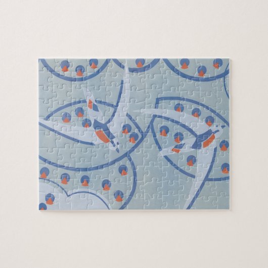  Art Deco Jazz Pochoir Birds Animal Pattern Legpuzzel (Horizontaal)