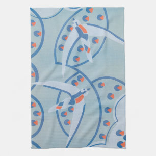  Art Deco Jazz Pochoir Birds Animal Pattern Theedoek