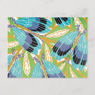 Art Deco Jazz Pochoir Garden Bugs Insects Briefkaart