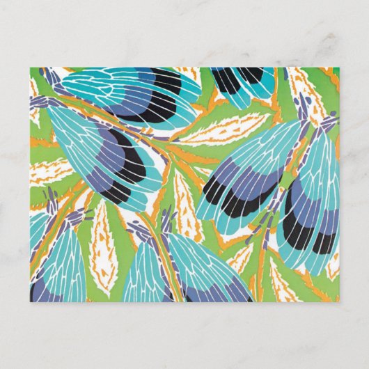  Art Deco Jazz Pochoir Garden Bugs Insects Briefkaart (Voorkant)