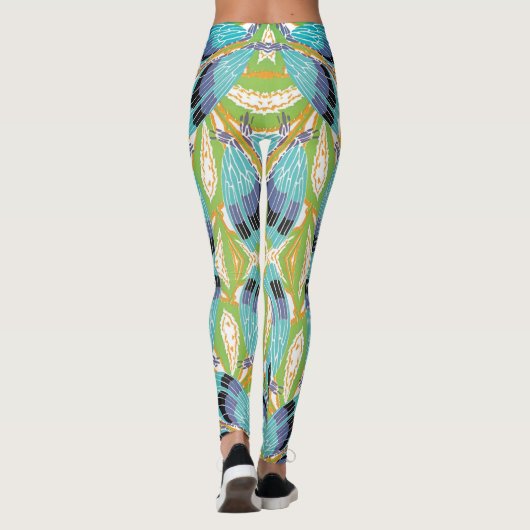  Art Deco Jazz Pochoir Garden Bugs Insects Leggings (Achterkant)