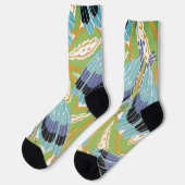  Art Deco Jazz Pochoir Garden Bugs Insects Sokken (Links)