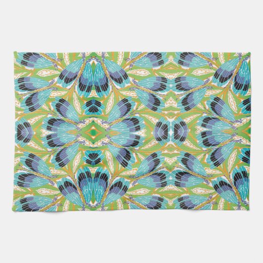  Art Deco Jazz Pochoir Garden Bugs Insects Theedoek (Horizontaal)