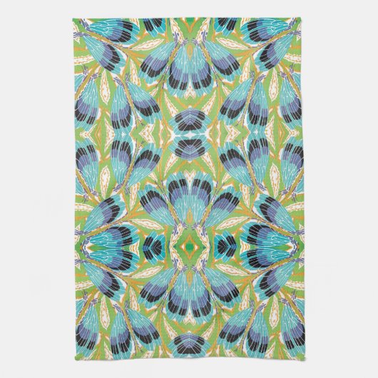 Art Deco Jazz Pochoir Garden Bugs Insects Theedoek (Verticaal)