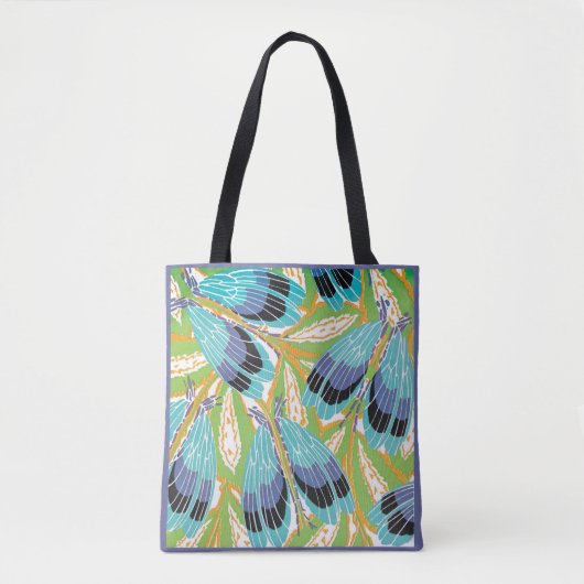 Art Deco Jazz Pochoir Garden Bugs Insects Tote Bag (Voorkant)