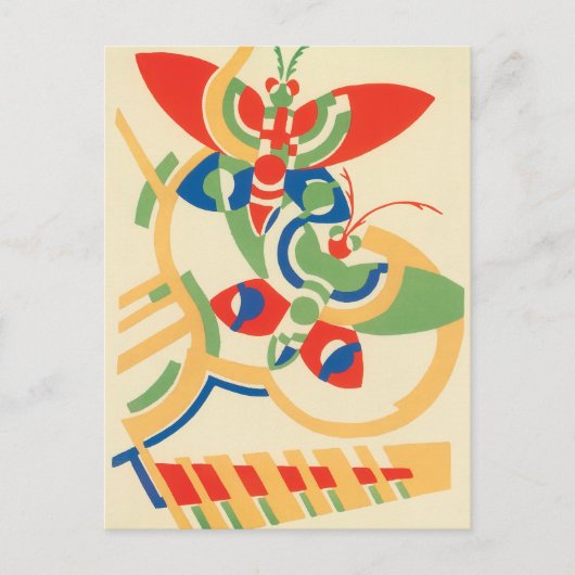  Art Deco Jazz Pochoir Garden Butterflies Briefkaart (Voorkant)