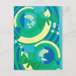 Art Deco Jazz Pochoir Garden Butterflies Briefkaart