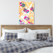  Art Deco Jazz Pochoir Garden Butterflies Canvas Afdruk (Insitu (Slaapkamer))
