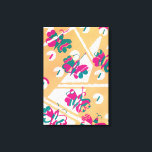 Art Deco Jazz Pochoir Garden Butterflies Canvas Afdruk<br><div class="desc">illustratiekunst deco jazz pochoir wallpaper model door Serge Gladky uit Nouvelles Composities Decoratives, Parijs, 1929. Pochoir is een stencil techniek die gebruikelijk is bij surrealisme schilderijen. Een elegant en chic cubism-ontwerp met vlinders in prachtige lentekleuren van fel roze en groen op een oranje achtergrond met witte trapezoïde vormen. Een modern...</div>