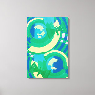 Art Deco Jazz Pochoir Garden Butterflies Canvas Afdruk