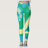 Art Deco Jazz Pochoir Garden Butterflies Leggings (Voorkant)