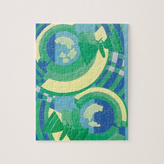 Art Deco Jazz Pochoir Garden Butterflies Legpuzzel (Verticaal)